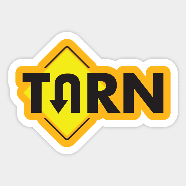 U-TURN Sticker by W00D_MAN